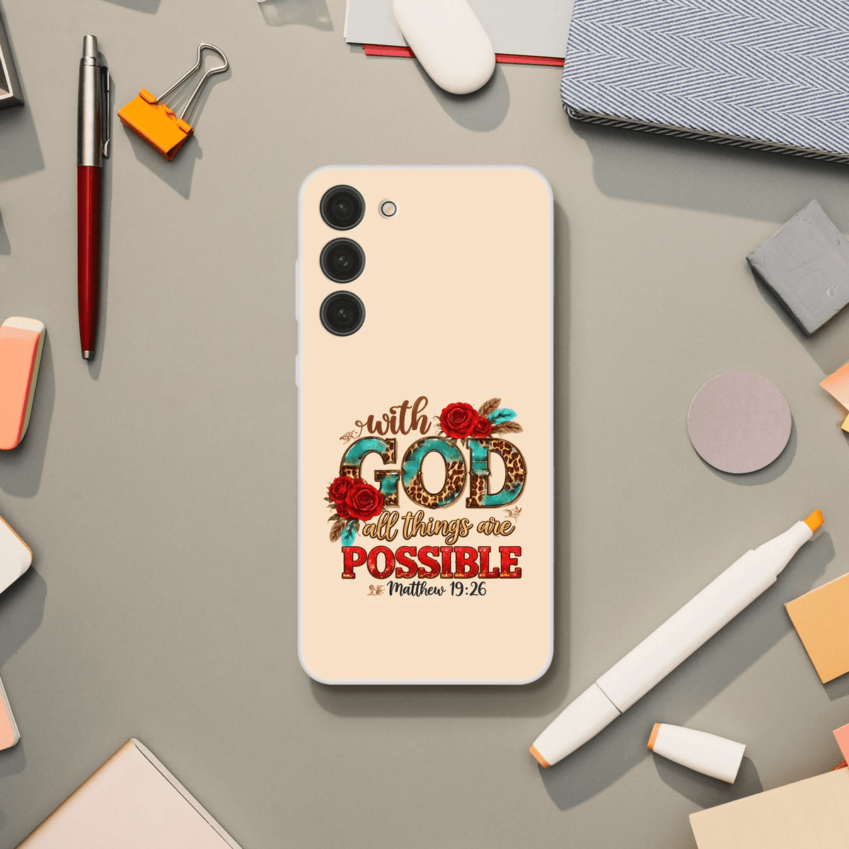 With God All Things Are Possible Christian Flexi Phonecase For Samsung - ClaimedbyGodDesigns