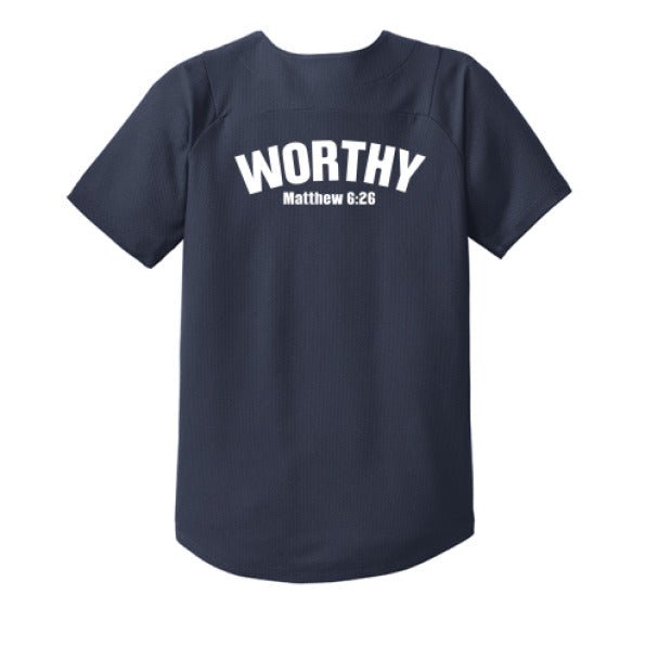 Worthy Youth Christian Full-button Jersey - ClaimedbyGodDesigns