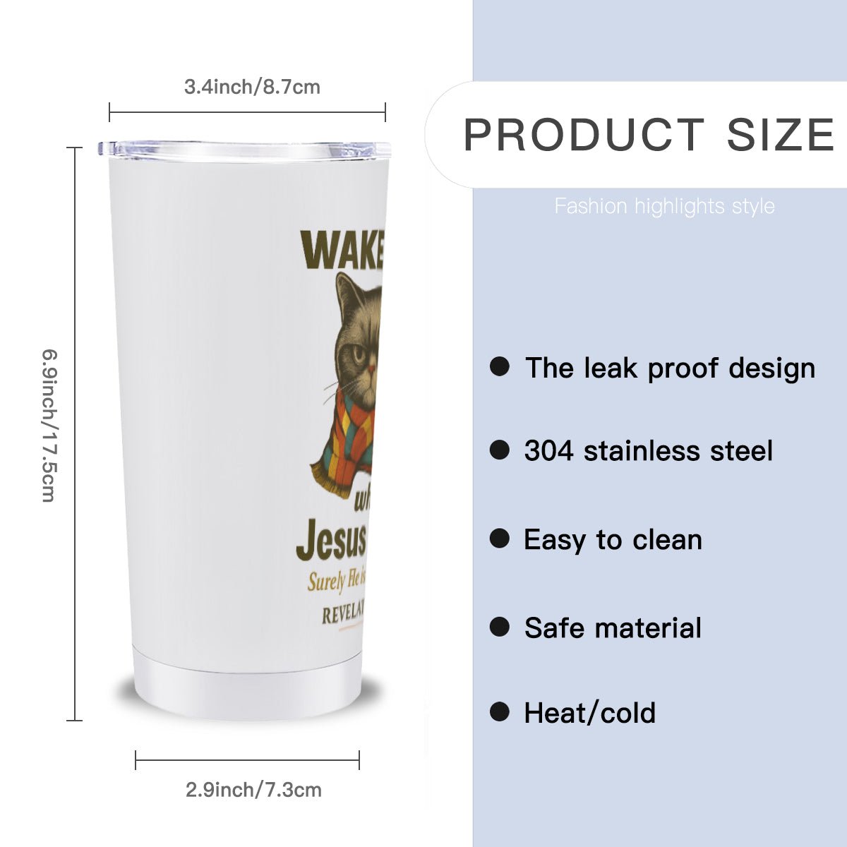 Wake Me Up When He Is Here Funny Christian Tumbler 18oz - ClaimedbyGodDesigns