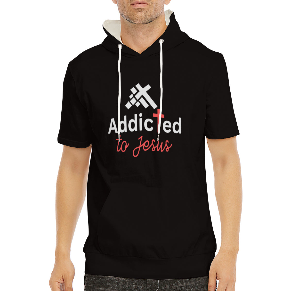 More Of Him Men's Christian Gym Hooded T-shirt