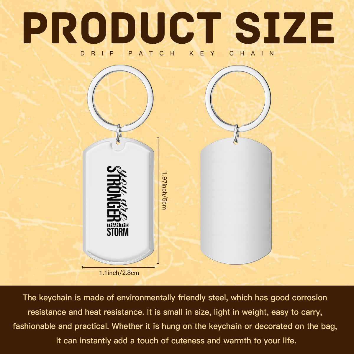 You are stronger than the storm christian stainless steel keychain - ClaimedbyGodDesigns