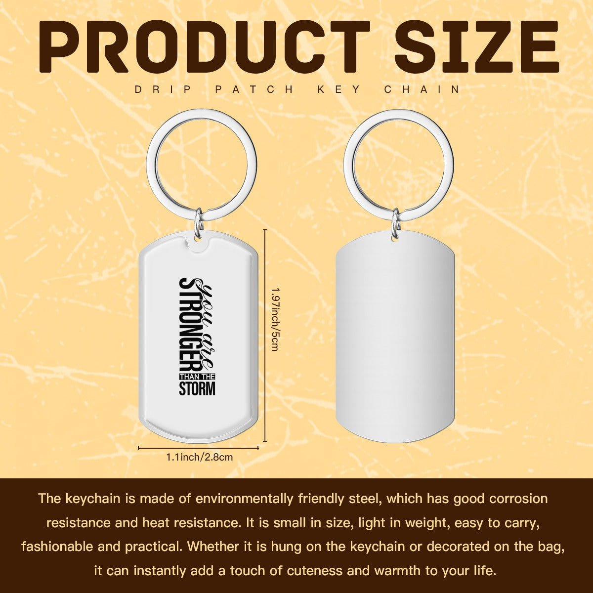 You are stronger than the storm christian stainless steel keychain - ClaimedbyGodDesigns