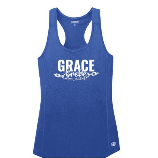 Grace Broke My Chains Women's Christian Tank Top - ClaimedbyGodDesigns
