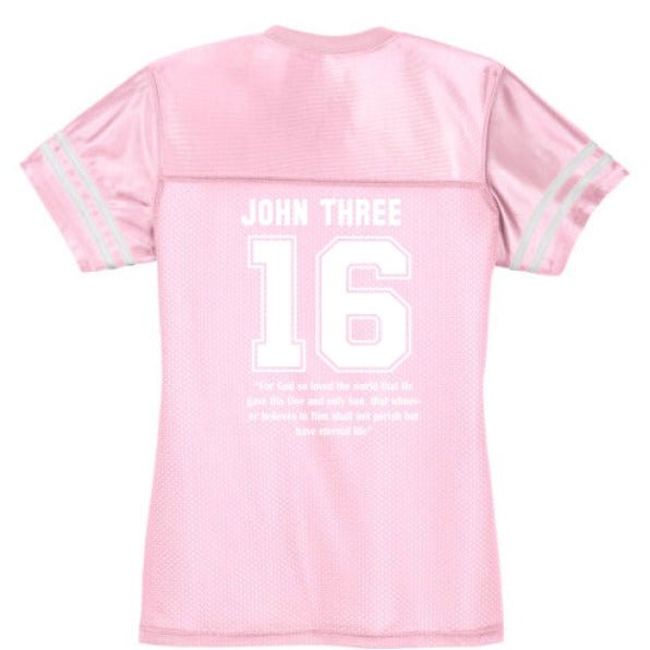 John 3 16 He So loved Women's Christian Jersey - ClaimedbyGodDesigns