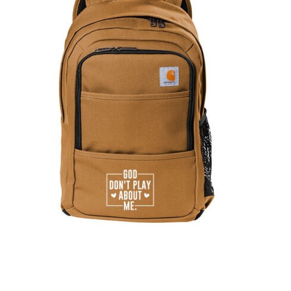 He Doesn't Play About Me Christian Backpack - ClaimedbyGodDesigns