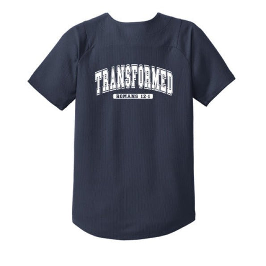 Transformed Youth Christian Full - button Jersey - ClaimedbyGodDesigns