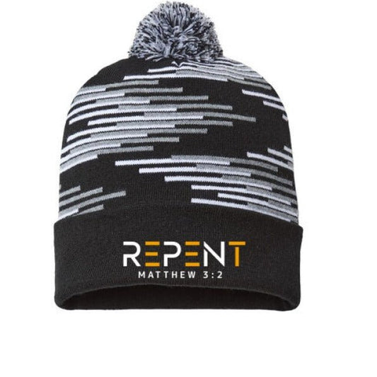 REPENT Adult Christian Beanie - ClaimedbyGodDesigns