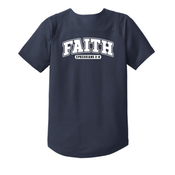 Faith Youth Christian Full - Button Jersey - ClaimedbyGodDesigns