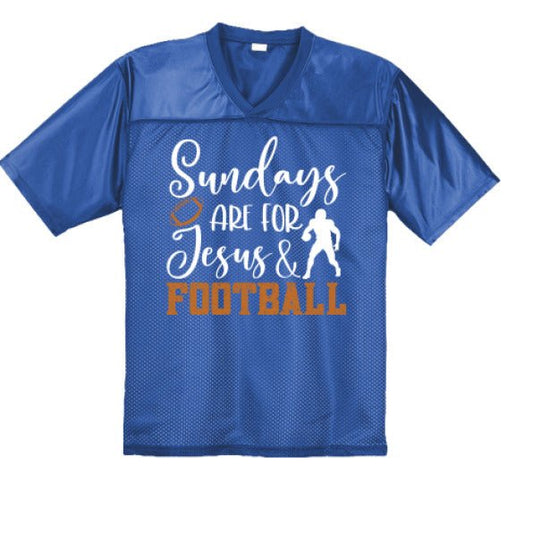 Sundays Are For Him and Football Men's Christian Jersey - ClaimedbyGodDesigns