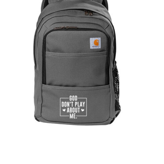 He Doesn't Play About Me Christian Backpack - ClaimedbyGodDesigns