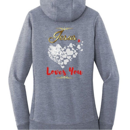He Loves You Women's Christian Pullover Hooded Sweatshirt - ClaimedbyGodDesigns