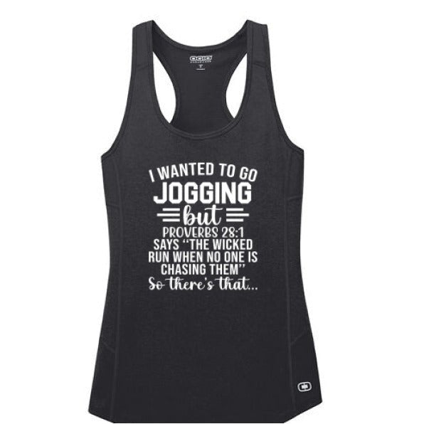 I Wanted To Go Jogging Funny Women’s Christian Gym Tank Top - ClaimedbyGodDesigns