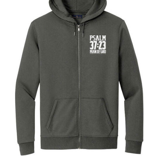 MAN OF Faith Men's Christian Double KnitFull - Zip Hooded Sweatshirt - ClaimedbyGodDesigns