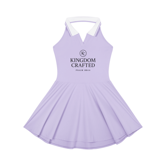 Kingdom Crafted Women’s Christian Collared Halter A‑Line Tennis Dress - ClaimedbyGodDesigns