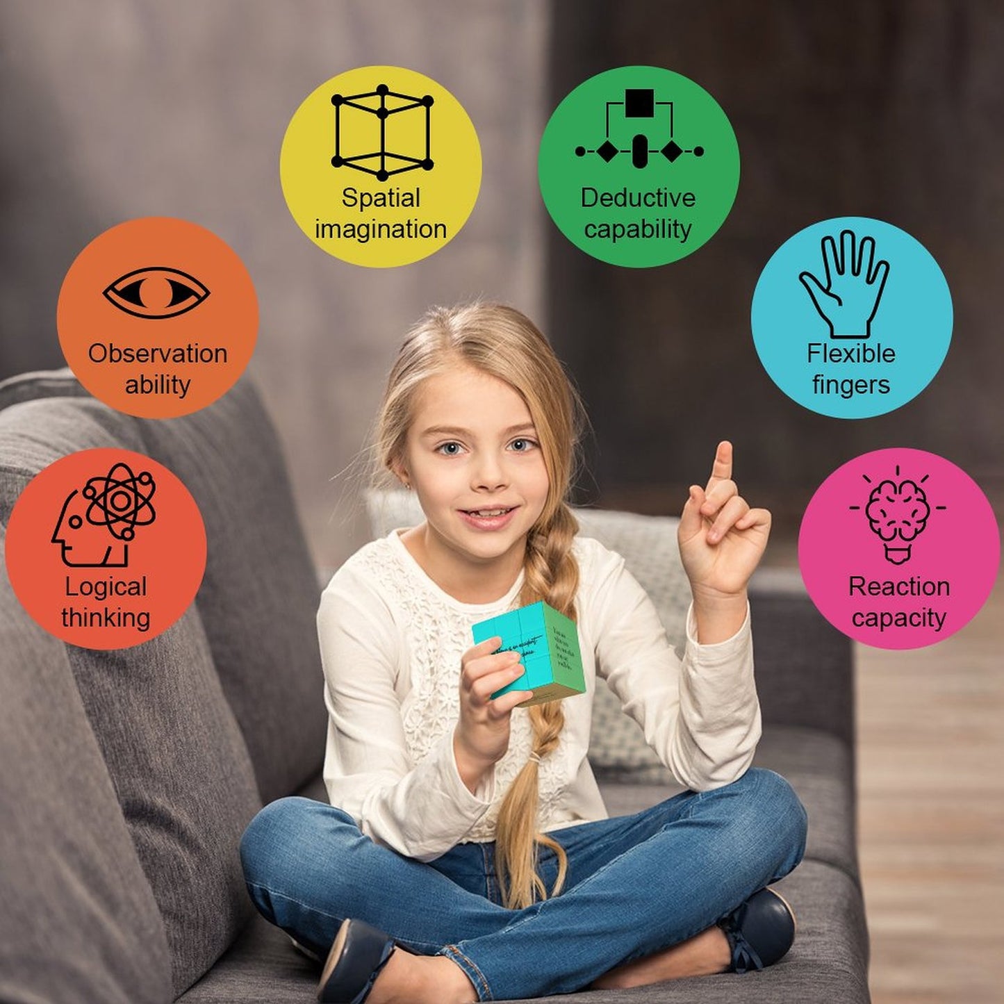 Accountability Rotating cube puzzle 3x3 unique Christian Gift Idea game activity for kids, Men, Women, friends, family