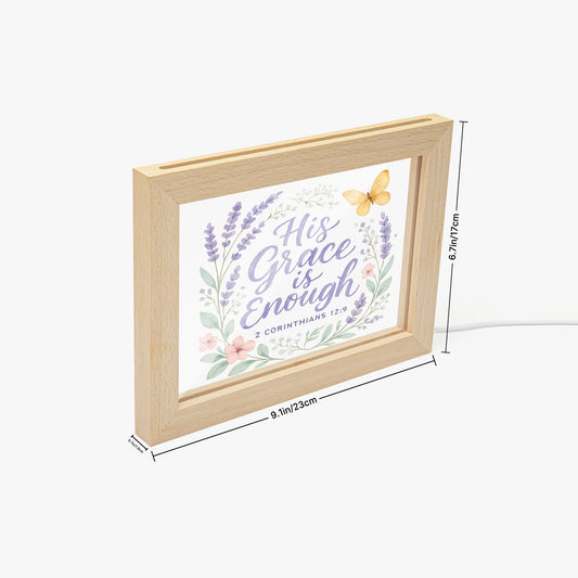 His Grace Is Enough Christian Wooden Framed Acrylic Ornament - ClaimedbyGodDesigns