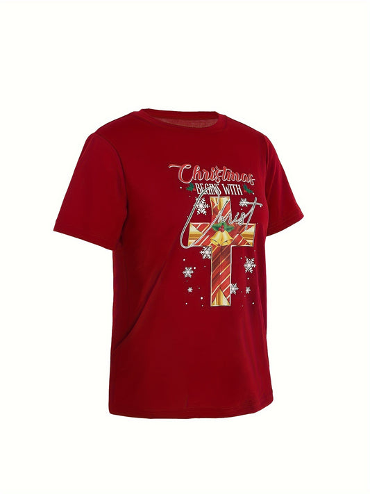 Christmas Begins With Christ Women's Christian T-shirt claimedbygoddesigns