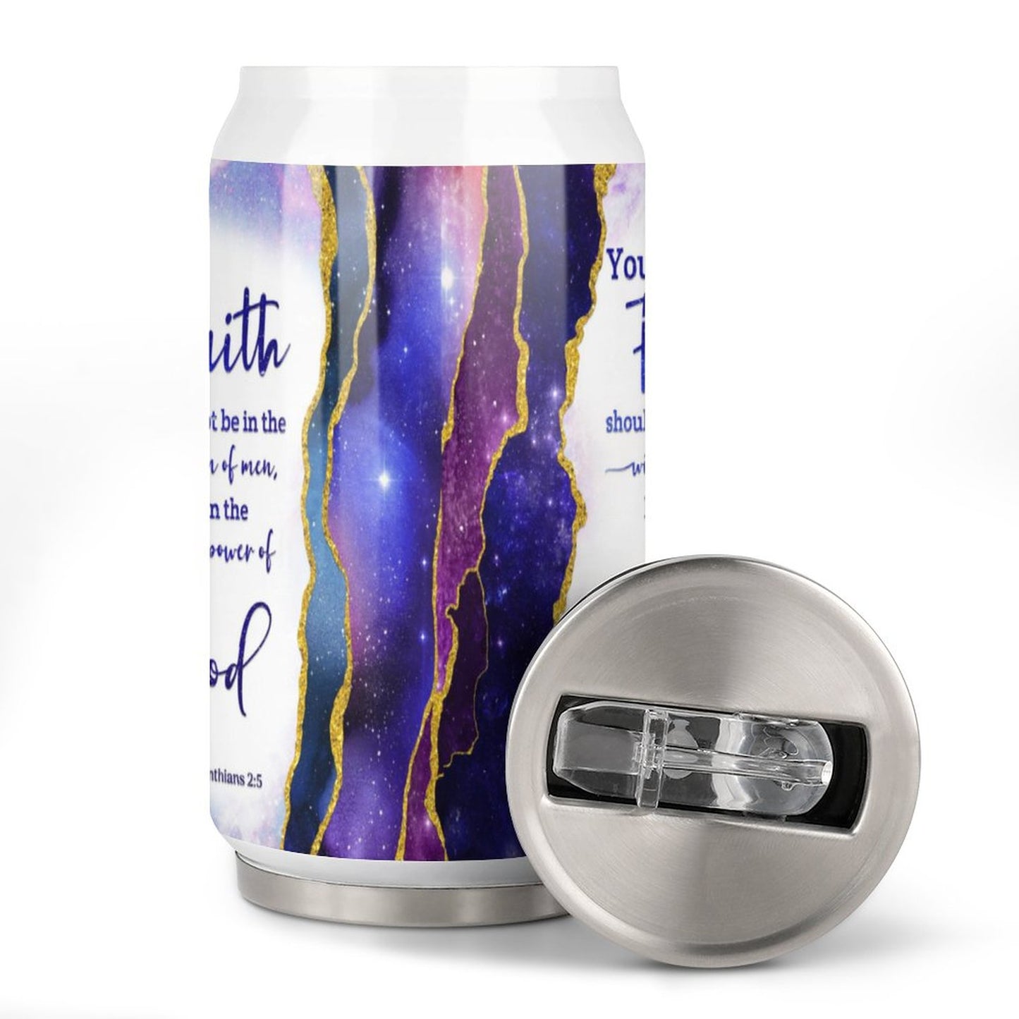 Your Faith Should Be In The Power of God Christian Stainless Steel Tumbler with Straw SALE-Personal Design