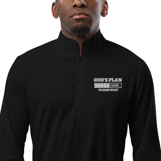 His Plan Loading Premium Christian Addidas Quarter zip pullover Sweatshirt