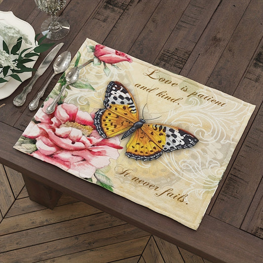 4pcs Love Is Patient and Kind Christian Table Placemat claimedbygoddesigns