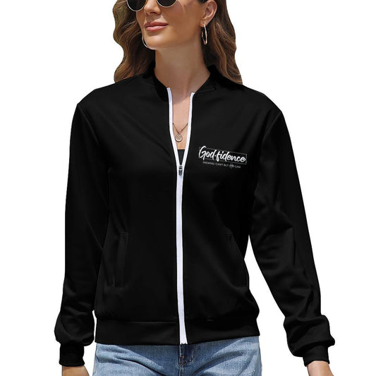 Confidence In HIm: Knowing I Can't But He Can Women's Christian Zipper Jacket
