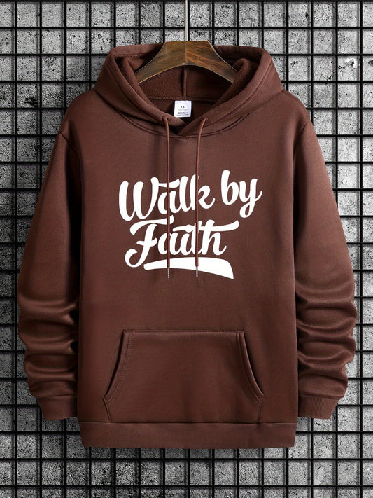 Walk By Faith Plus Size Men's Christian Pullover Hooded Sweatshirt claimedbygoddesigns