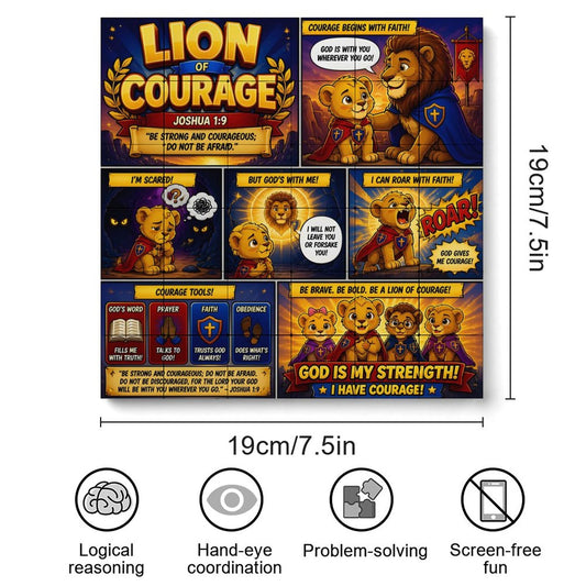 Lion of Courage – Building Block Puzzle Ornament - ClaimedbyGodDesigns