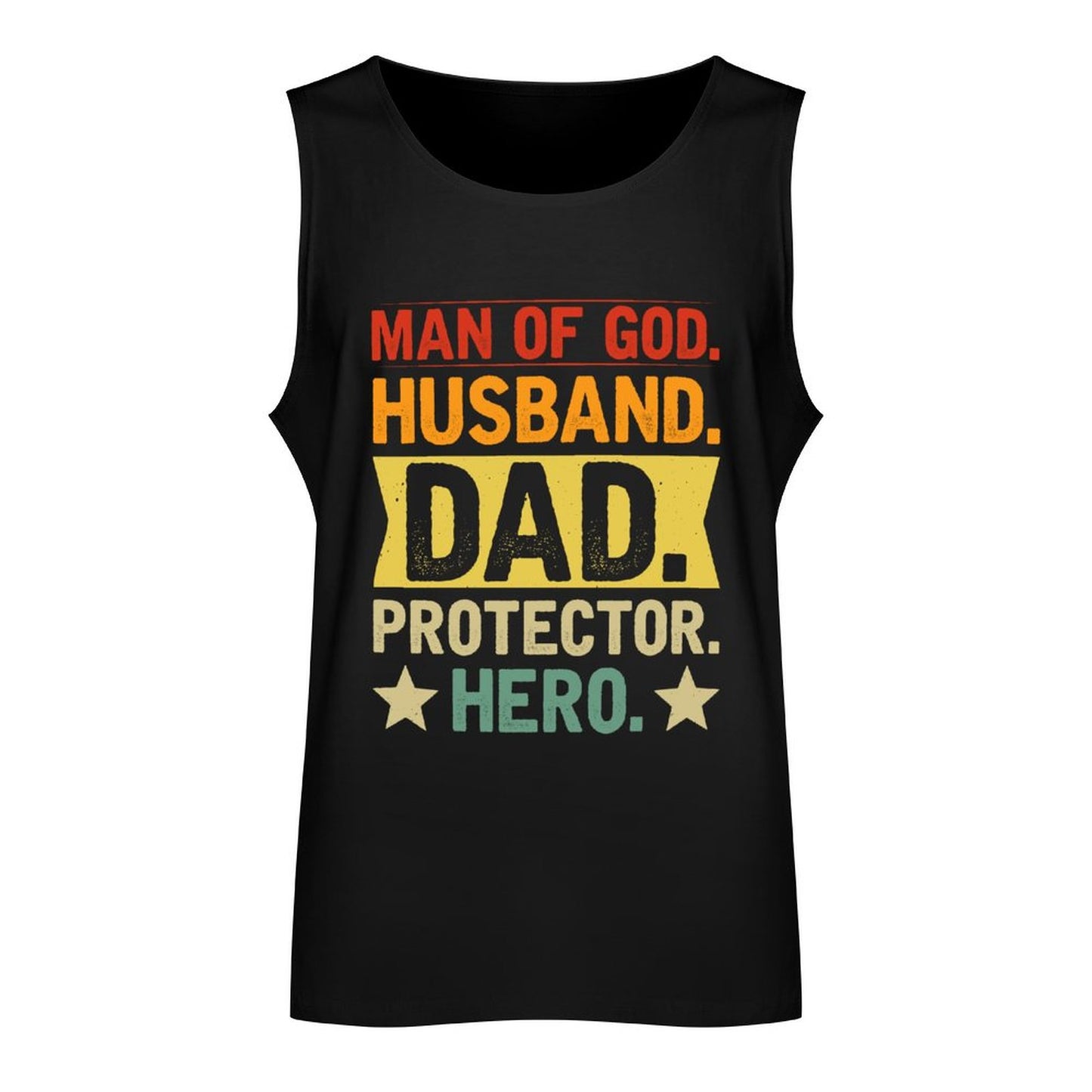 Man Of God Husband Dad Protector Hero Men's Christian Tank Top SALE-Personal Design