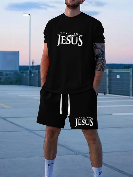 THANK YOU JESUS Men's Christian Casual Outfit claimedbygoddesigns