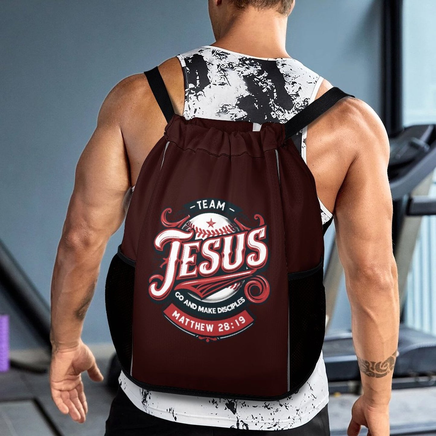 TEAM Jesus Go And Make Disciples Christian Waffle Cloth Drawstring Bag SALE-Personal Design