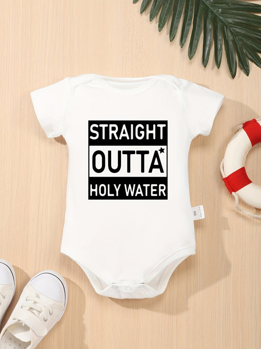 Straight Outta Holy Christian Baby Onesie claimedbygoddesigns