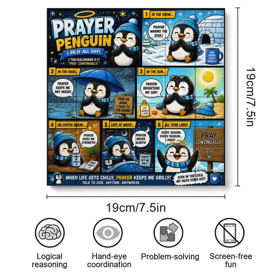 Prayer Penguin – Building Block Puzzle Ornament - ClaimedbyGodDesigns