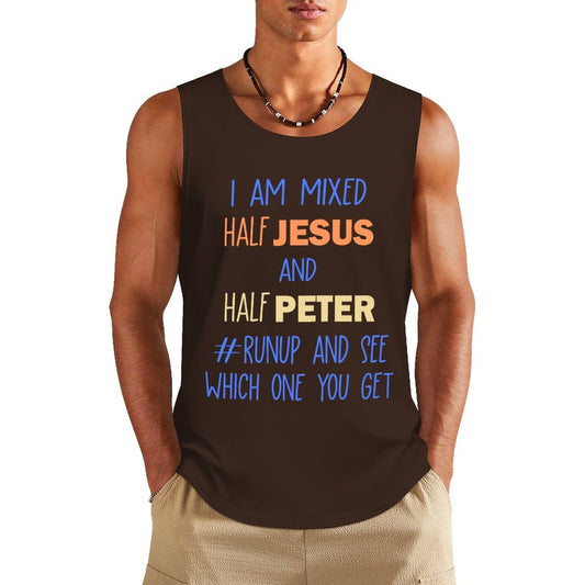 I Am Mixed Half Him And Half Peter Funny Men's Christian Tank Top