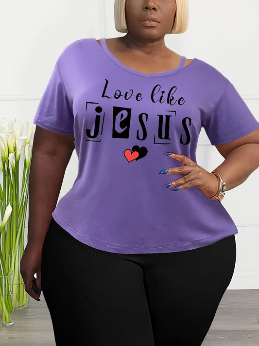 Love Like Jesus Plus Size Women's Christian Casual Outfit claimedbygoddesigns