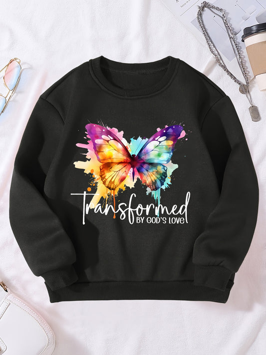 Transformed By God's Love Youth Christian Pullover Sweatshirt claimedbygoddesigns