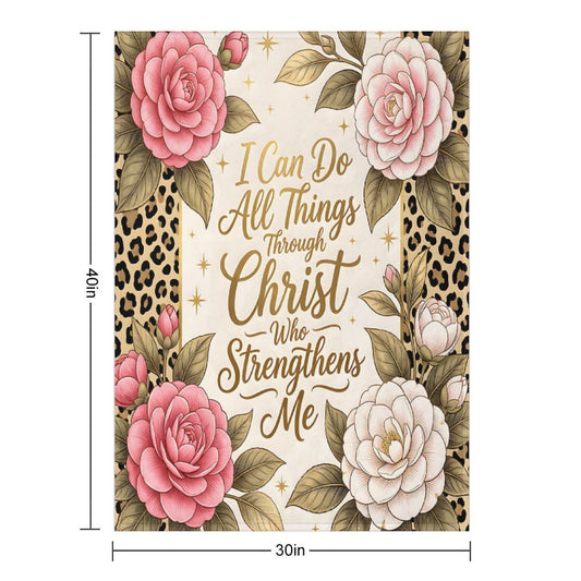 I Can Do All Things Christian Flannel Throw Blanket