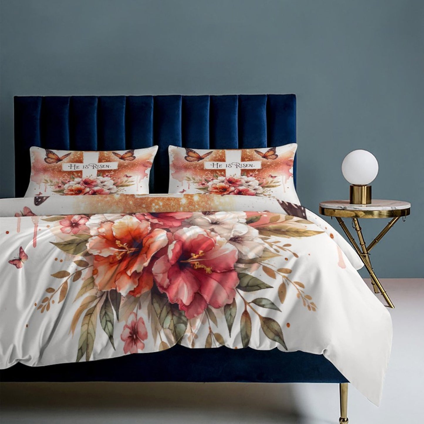 He Is Risen 3-Piece Christian Comforter Bedding Set-86"×70"/ 218×177cm SALE-Personal Design