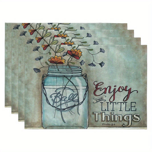 Enjoy The Little Things Christian Table Placemat (4pcs) claimedbygoddesigns