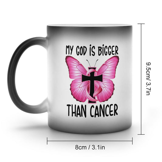 He Is Bigger Than Cancer Cancer Survivor Christian Color Changing Mug (Dual-sided)