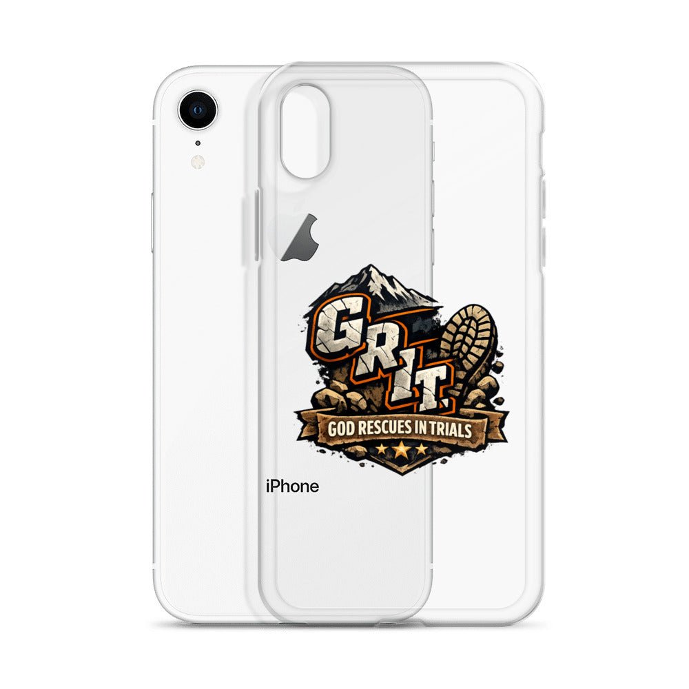 GRIT God Rescues In Trials Christian Clear Phonecase for iPhone® - ClaimedbyGodDesigns
