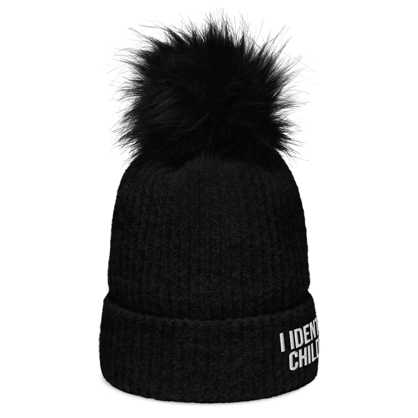 I Identify As His Child Premium Christian Adult pom-pom beanie