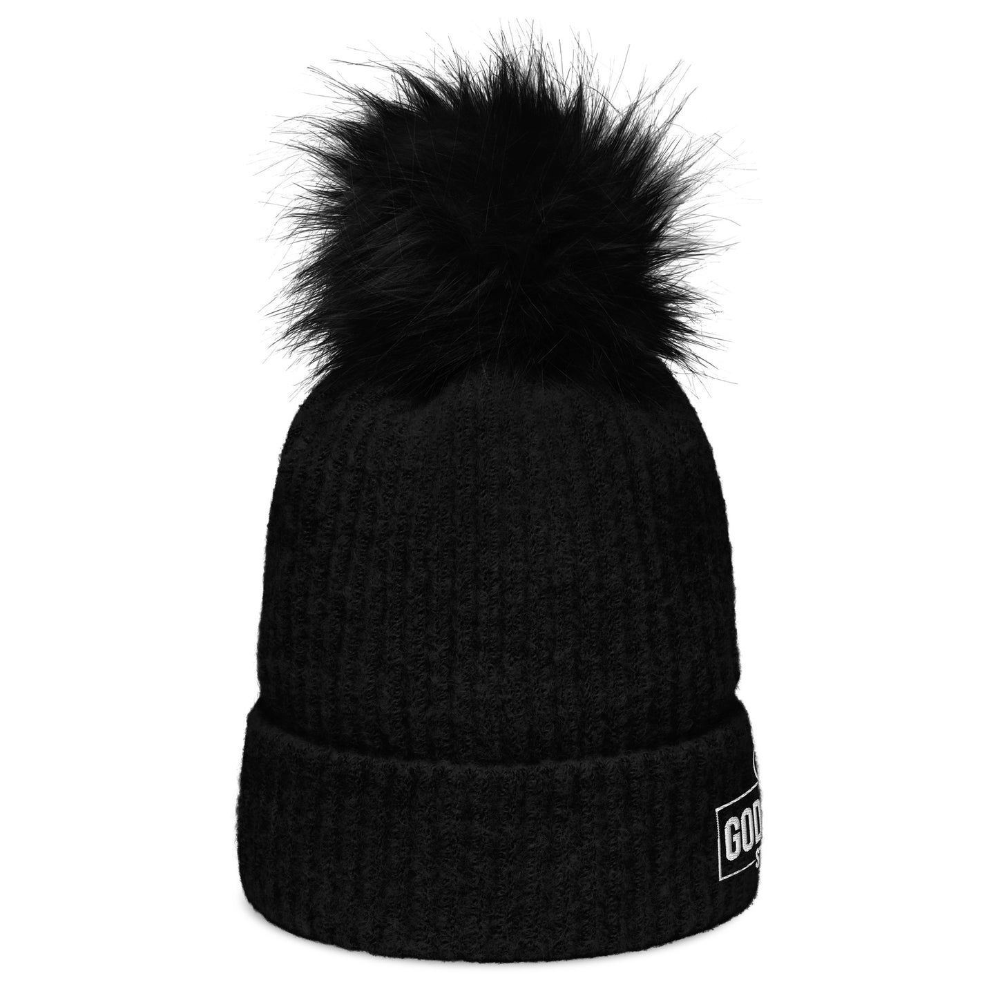 He Is My Strength Premium Adult Christian pom-pom beanie