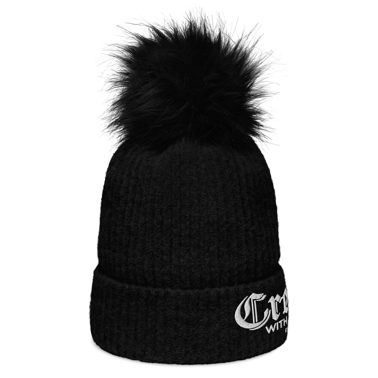 Created With A Purpose Premium Adult Christian pom-pom beanie