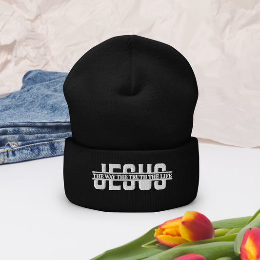 The Way The Truth The Life Adult Christian Cuffed Beanie