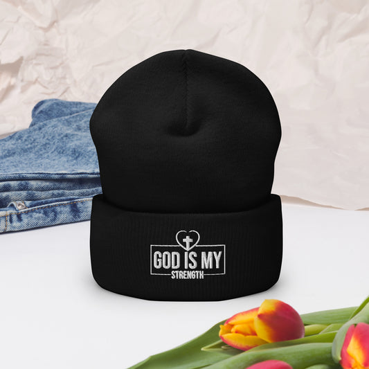 Is My Strength Adult Christian Cuffed Beanie
