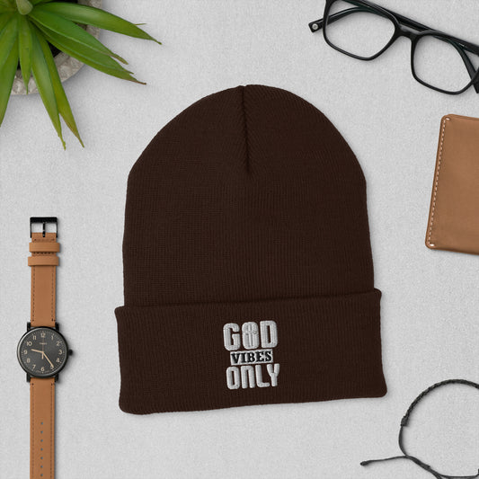 Vibes Only Adult Christian Cuffed Beanie