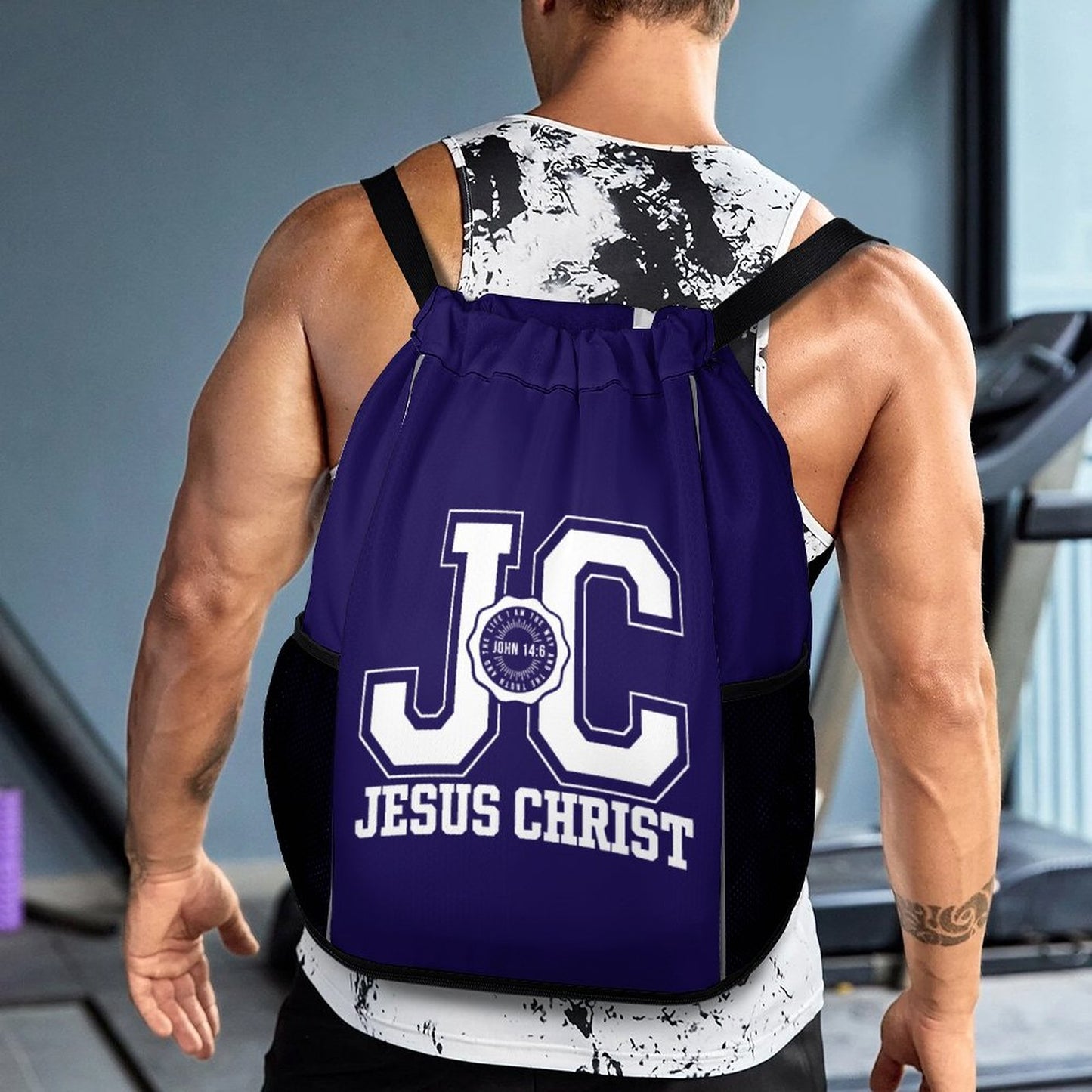 JC Christ Christian Waffle Cloth Drawstring Bag
