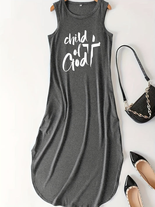 Child Of God Women's Christian Casual Summer Tank Dress claimedbygoddesigns