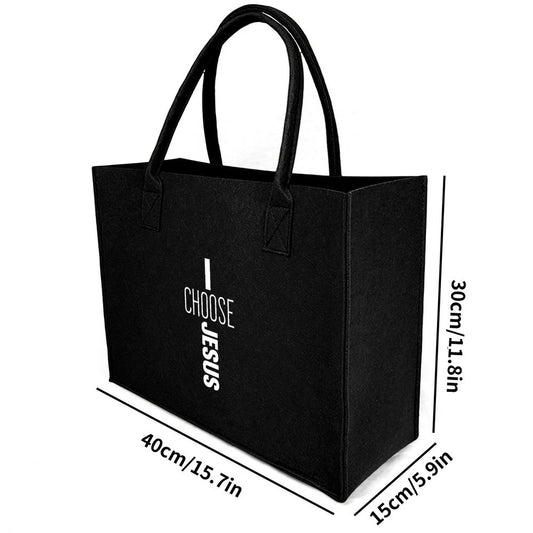 I Choose Him Christian Felt Bag