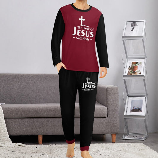 The Blood Of Jesus Still Heals Men's Christian Pajamas SALE-Personal Design